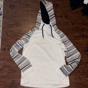 Nike Dri-Fit White and Black Patterned Hoodie
